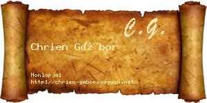 Chrien Gábor névjegykártya